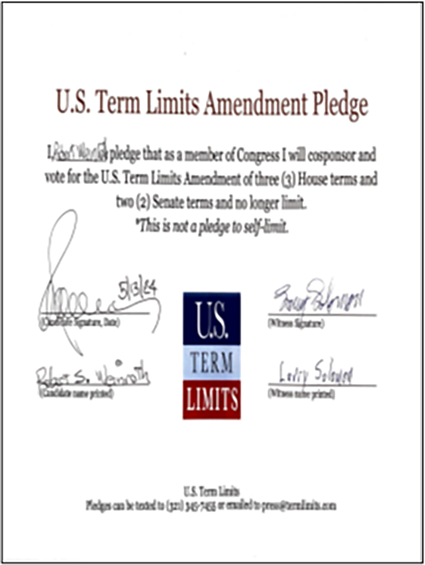 Weinroth Signs Term Limits Pledge